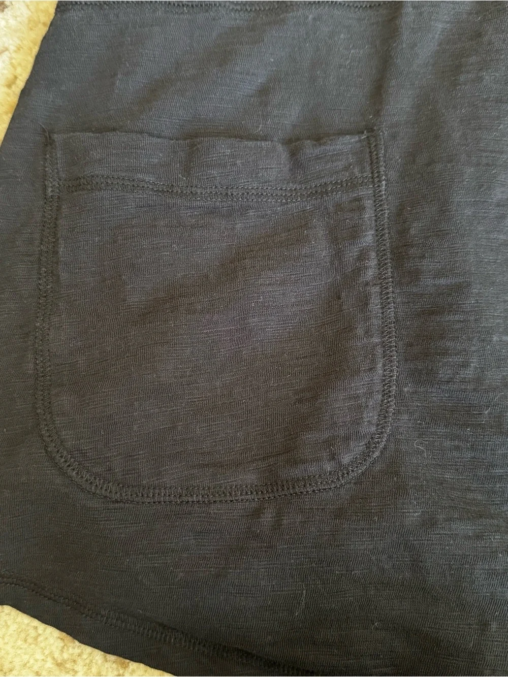 Habitat Pieced Pocket Tunic Top Size S Black Diagonal Hem Cotton Shirt - Picture 4 of 4